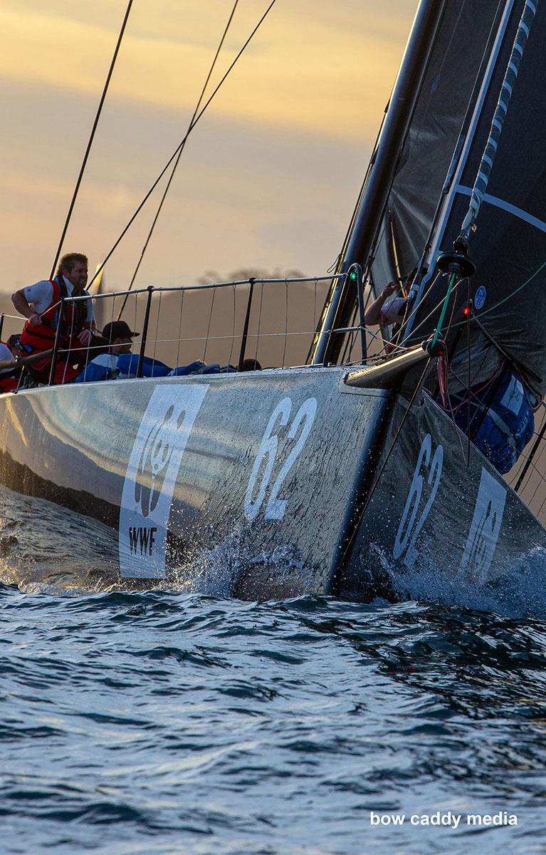 Whisper rolls over the swell in the Heads - photo © Bow Caddy Media