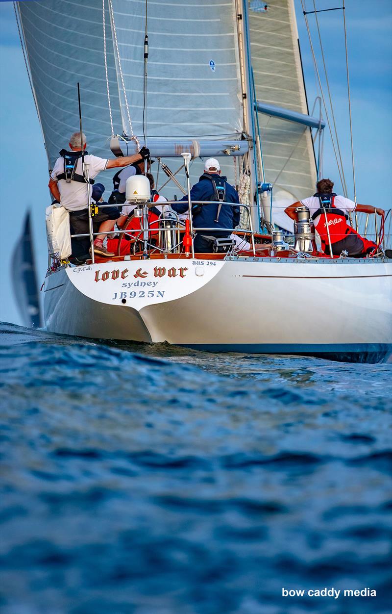 Love and War as the breeze dies photo copyright Bow Caddy Media taken at Cruising Yacht Club of Australia and featuring the IRC class