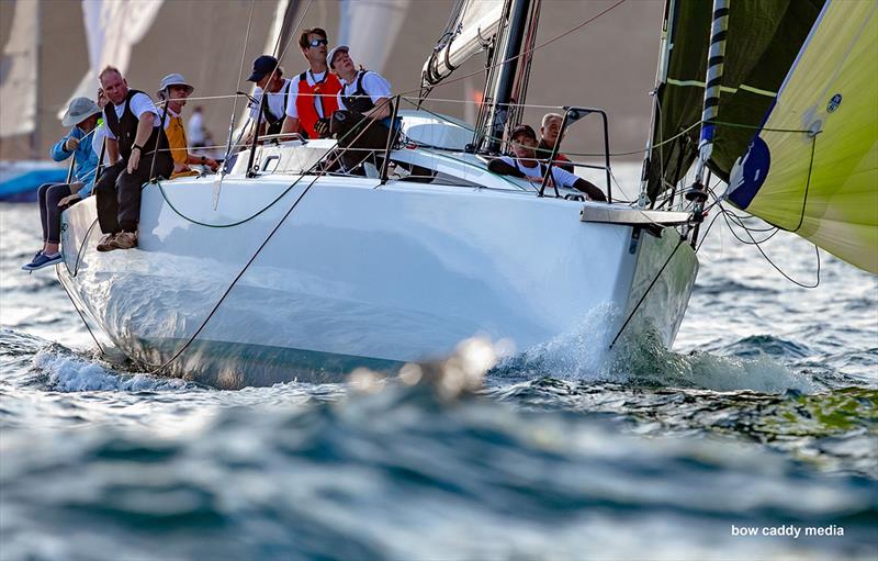 Atomic Blonde gets its first major hit-out photo copyright Bow Caddy Media taken at Cruising Yacht Club of Australia and featuring the IRC class
