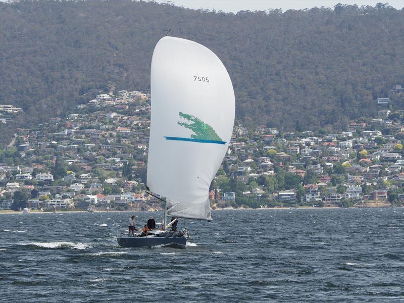 Hobart Combined Clubs Long Race Series - Race 3: Heatwave Fish Frenzy flashes their crocodile smile photo copyright Ed Glover taken at Bellerive Yacht Club and featuring the IRC class