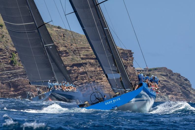 Wendy Schmidt's Botin 85 Deep Blue (CAY) and Farr 100 Leopard 3 (MON) - RORC Nelson's Cup Series day 1 - photo © Tim Wright / www.photoaction.com