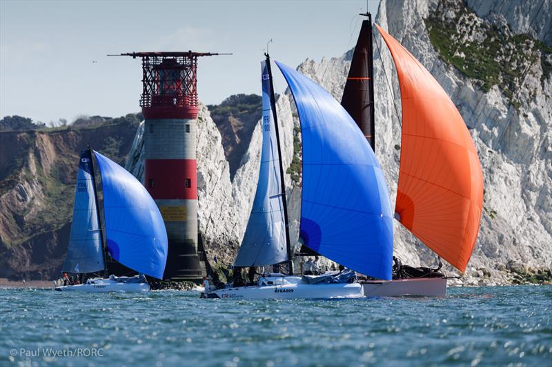 Blue Spinnakers of Sun Fast 30 ODs Cap Sela & Cap Polaris - RORC Myth of Malham Race - photo © Paul Wyeth / RORC