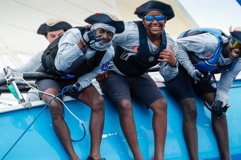 Celebrating youth sailing on Axxess Marine Youth 2 Keel Race Day at 55th Antigua Sailing Week photo copyright Paul Wyeth / www.pwpictures.com taken at Antigua Yacht Club and featuring the IRC class