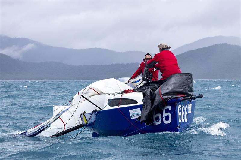 Fuzzy Logic dropped her rig today - 2024 Ocean Dynamics and Mount Gay Airlie Beach Race Week photo copyright Andrea Francolini / ABRW taken at Whitsunday Sailing Club and featuring the IRC class
