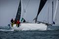 'Sunrise IV' at the finish line of the Rolex Fastnet Race 2023 © Paul Wyeth / www.pwpictures.com