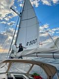Lillian the MacGuyer of sail repairs - Melbourne Osaka Cup © Cyrus Allen