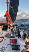 Boom Secured and under jib heading for Newcastle - Melbourne Osaka Cup © Darrell Greig
