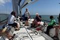 Nine year old Jak steering Assassin at the finish - Summer Series at Royal Temple YC race 4