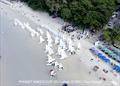 Phuket King's Cup - under starter's orders. Dinghies waiting for the launch flag