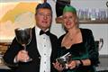 Will Partington receiving Andromeda's trophies from Vice Commodore Victoria Cox - Pwllheli SC Christmas Prize-giving