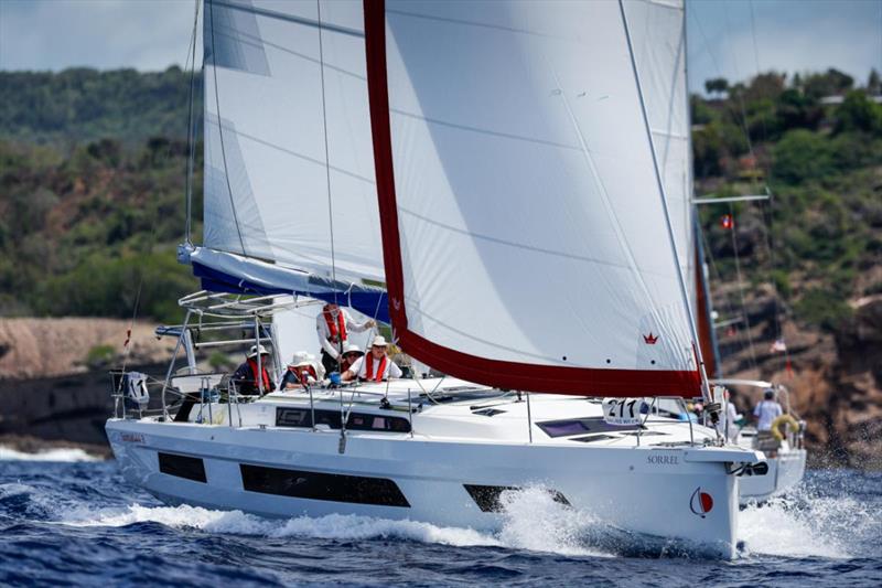 Stephen Clarke's Australian team on the Moorings 44.3 Sorrel at Antigua Sailing Week - photo © Paul Wyeth / pwpictures.com