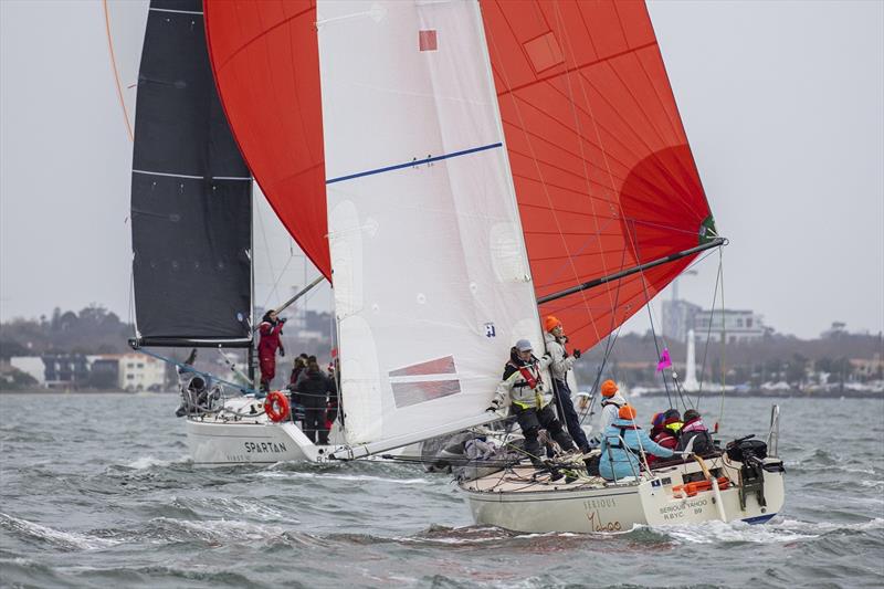 Serious Yahoo chasing the Wendy Tuck skippered Spartan in 2024 - photo © Andrea Francolini, AWKR
