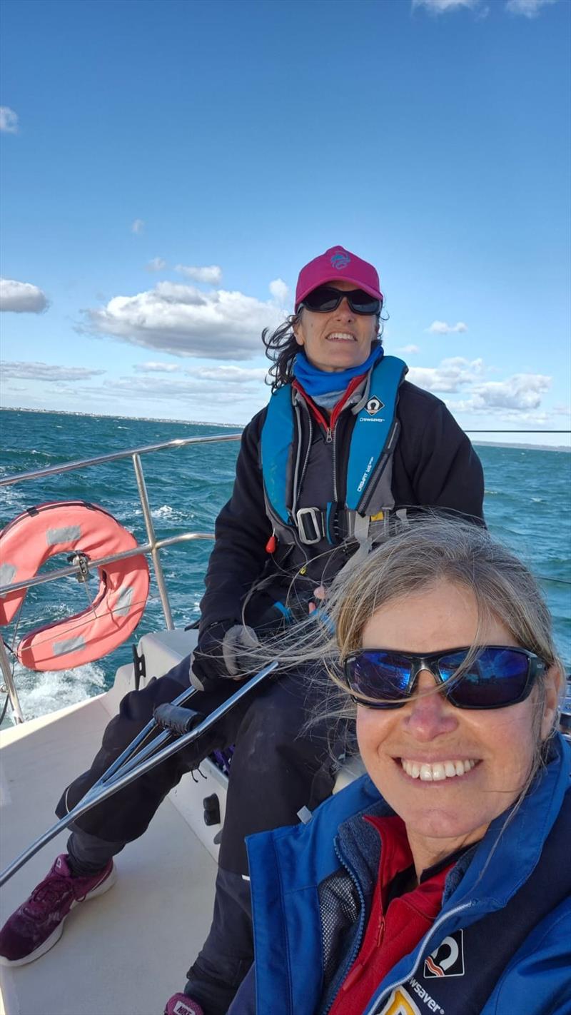 Valeria Lema (on helm) and Michelle Ruskin on Pace Maker during the ORCV Double Handed Race 2025 - photo © Michelle Ruskin