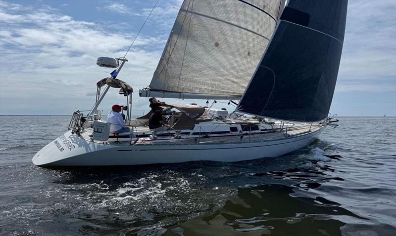 Stormy Weather, a Swan 44 skippered by Mike Maholchic of West River, reaches down the Chesapeake Bay following Friday's start of the 40th biennial Annapolis-to-Newport Race - photo © Willy Keyworth
