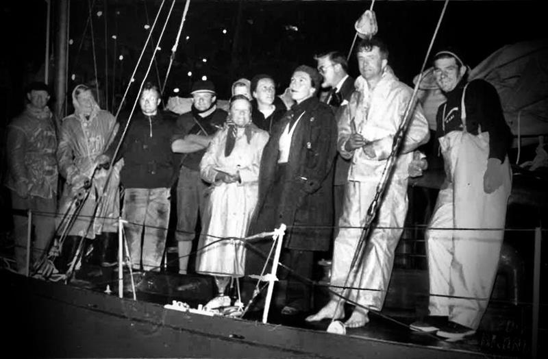 The crew of Bloodhound Cowes - La Coruna 1954. Mary Pera captained Italy's first Admiral's Cup team in 1969 (3rd from right) - photo © RORC