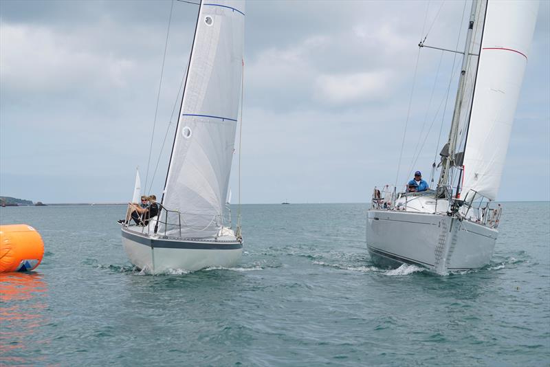 Matchless (left) and Altair round a mark at close quarters - 168th Jersey Electricity Gorey Regatta - photo © Simon Ropert