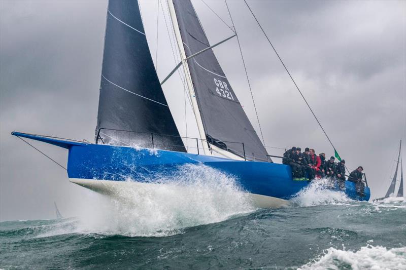 Oystercatcher XXXV at the start of the breezy 2023 race - Rolex Fastnet Race - photo © Rolex / Kurt Arrigo
