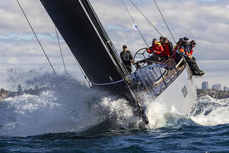 Daguet 2's skipper on the helm, focusing on the next wave ahead - Noakes Sydney Gold Coast Yacht Race - photo © CYCA | Andrea Francolini