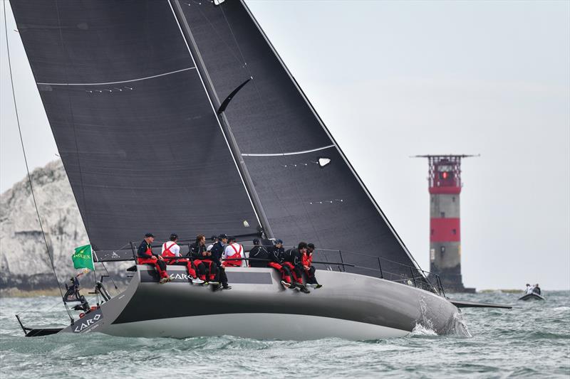 Caro (NZL) heads past The Needles at the entrance to the Solent - Rolex Fastnet Race - July 26, 2025 - photo © James Tomlinson