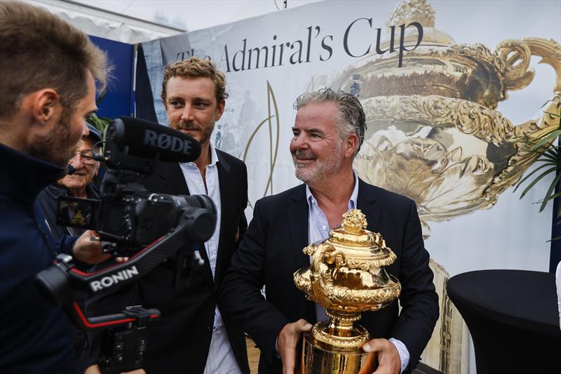 Peter Harrison, skipper of Jolt 3 (MON), alongside Pierre Casiraghi, with the Admiral's Cup - July 2025 - photo © Paul Wyeth/RORC