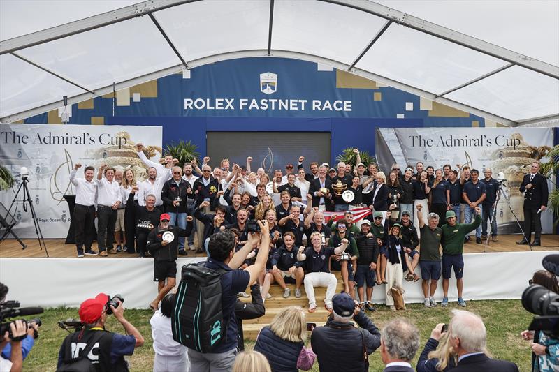Admiral's Cup teams celebrate their achievement at the final prizegiving - Cherbourg - July 2025 photo copyright Paul Wyeth/RORC taken at Royal Ocean Racing Club and featuring the IRC class