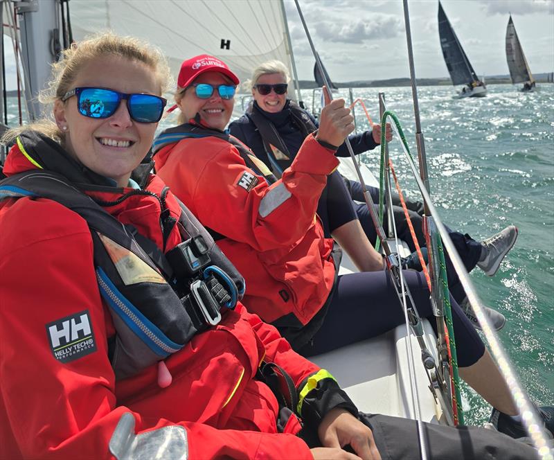 The Sunsail/RYA all-female crew competing in the Prometheus 41s class at Cowes Week 2025 photo copyright Sunsail taken at Cowes Combined Clubs and featuring the IRC class