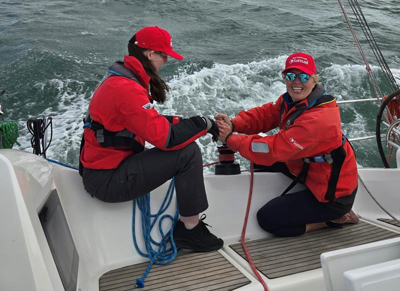 The Sunsail/RYA all-female crew competing in the Prometheus 41s class at Cowes Week 2025 photo copyright Sunsail taken at Cowes Combined Clubs and featuring the IRC class