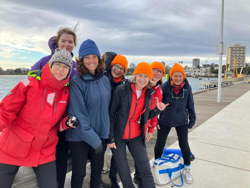 Female Clockwork crew during the 2025 Australian Women's Keelboat Regatta. Mary Ann 3rd from right - photo © Clockwork team