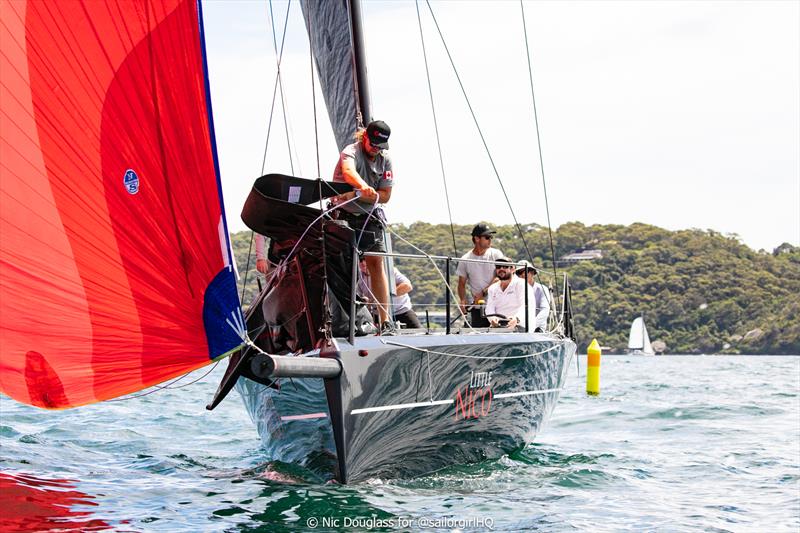 Little Nico leading while looking for breeze at the LGT Wealth Management Australia Cup photo copyright Nic Douglass for @sailorgirlhq taken at Cruising Yacht Club of Australia and featuring the IRC class