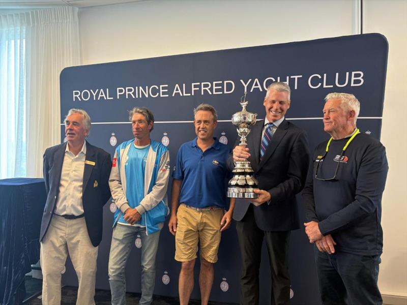 RPAYC Commodore McClelland, Antipodes' Brad Kellett, RAYK Commodore Hanson, Lucky owner Bryon Ehrhart and Frantic owner Michael Martin - Sydney to Auckland Ocean Race - photo © RAYC