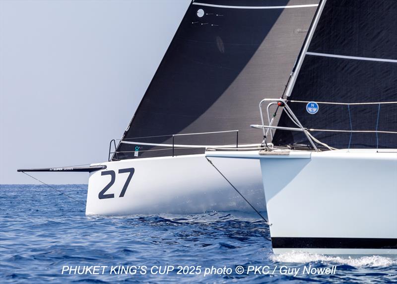 Phuket King's Cup - under starter's orders. Head to head - Vayu and Team Hollywood photo copyright Guy Nowell / Phuket King's Cup taken at Royal Varuna Yacht Club and featuring the IRC class