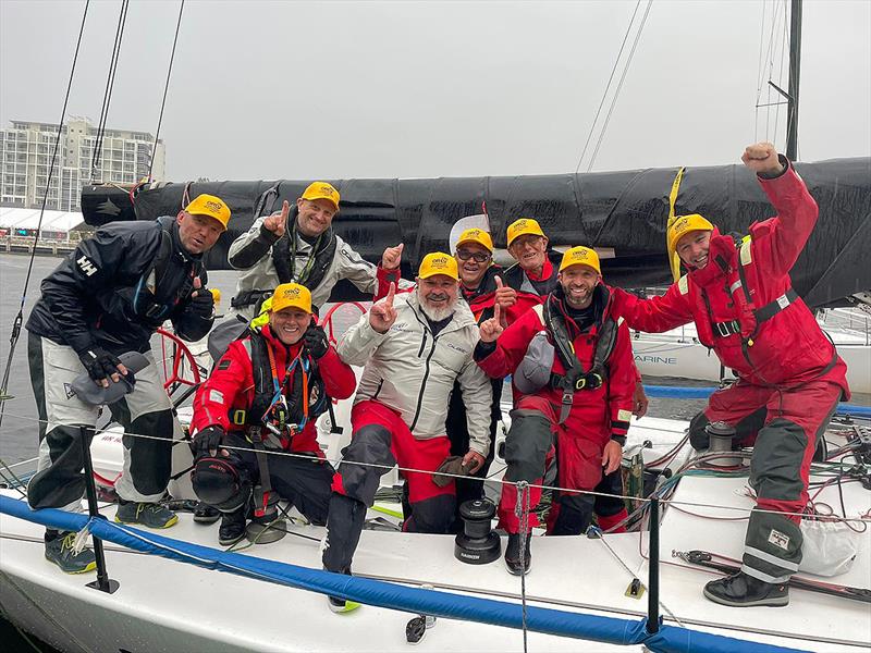 The Jackal crew having arrived into Hobart - photo © ORCV Media