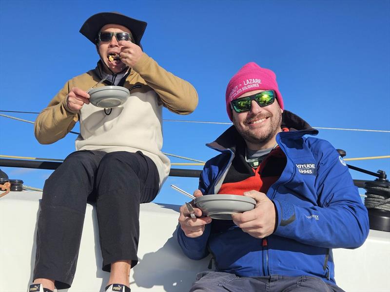 Maxitude breakfast - 2026 RORC Transatlantic Race day 3 - photo © Team Maxitude