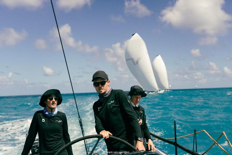 Van Beek helming - LeBrun left - 2026 RORC Caribbean 600 photo copyright Bram van Spengen / Black Jack 100 taken at Royal Ocean Racing Club and featuring the IRC class