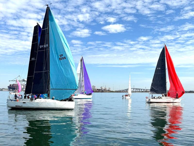 Painted ships upon a painted sea for start of Val Hodge Trophy - photo © Susie Falk