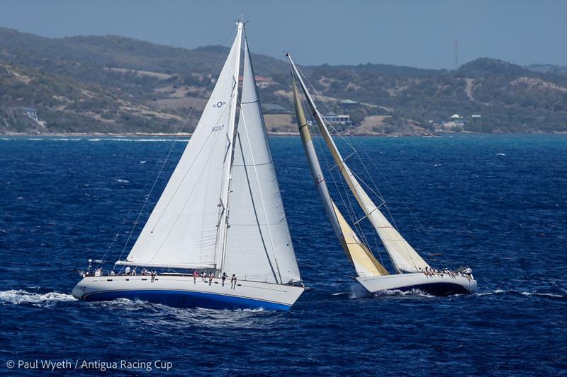 Antigua Racing Cup 2026 Day 1 - John McMonigal's Oyster 82 Zig Zag & Lennart Davidsson's S&S 79 Kialoa III - photo © Paul Wyeth / Antigua Racing Cup