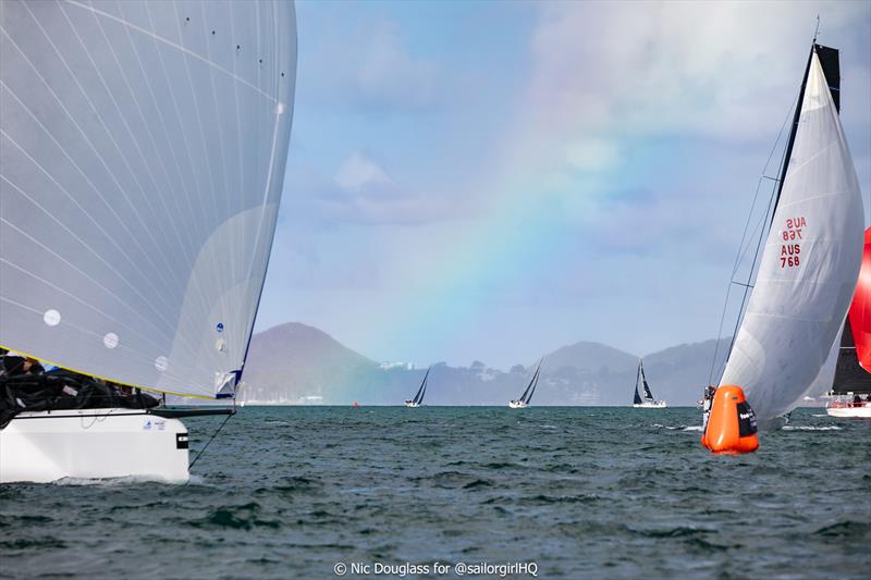 Pallas Capital Gold Cup Act 3 - Bullwinkle with a rainbow on day 1 - photo © Nic Douglass for @sailorgirlHQ
