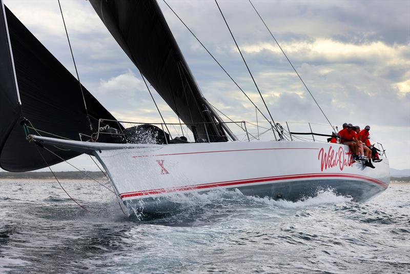 Wild Oats X during the 2026 Sail Port Stephens Performance Series © Promocean Media