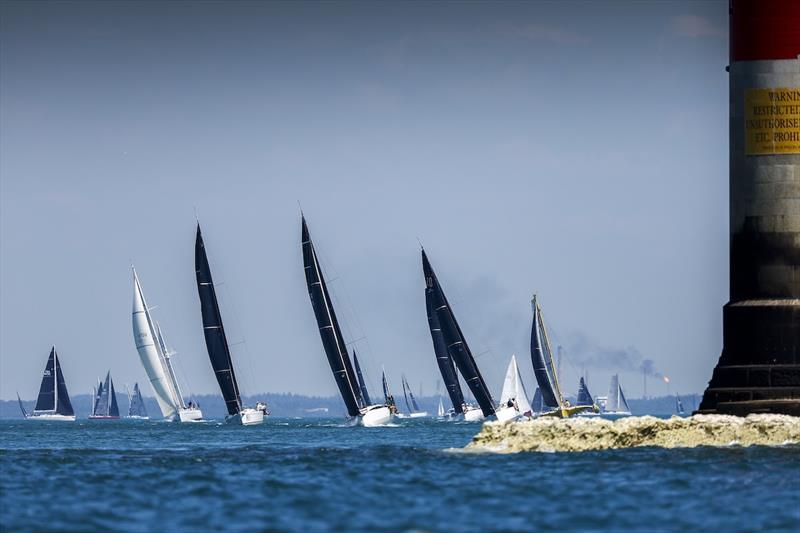 RORC fleet in Western Solent approaching The Needles - photo © Paul Wyeth / RORC