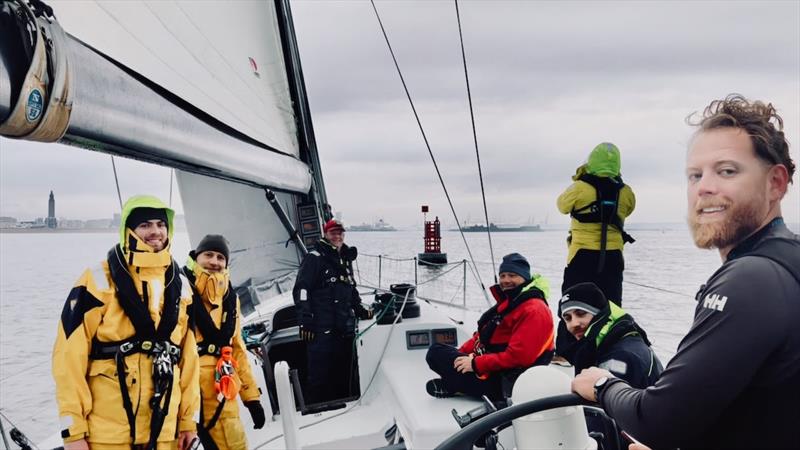 Graeme Lewis's crew on Venomous at the finish of the 2026 RORC Cervantes Trophy Race - photo © Venomous