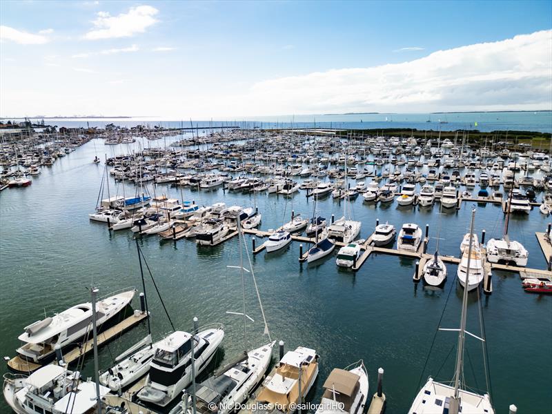 RQYS marina as the last of the boats head out to race on the final day of Brisbane Race Week 2026 - photo © Nic Douglass for @sailorgirlHQ