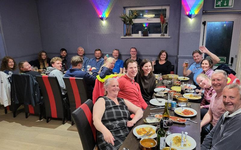 Post-racing social at the Pwllheli Tandoori Restaurant - Pwllheli SC's May Day Series - photo © Simon Hardy