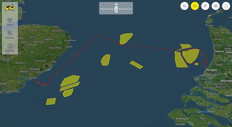 2026 North Sea Race Course photo copyright YB Races taken at Royal Ocean Racing Club and featuring the IRC class
