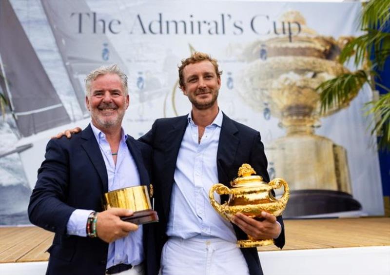Peter Harrison (Jolt 3) & Pierre Casiraghi (Jolt 6) celebrate Yacht Club de Monaco's historic victory in the 2025 Admiral's Cup - photo © Arthur Daniel / RORC