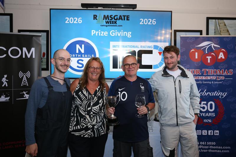 Carpe Diem, Jean Marc Devos and crew, collecting trophy - Series Race 2 of Ramsgate Week at Royal Temple YC - photo © Peter Jackson