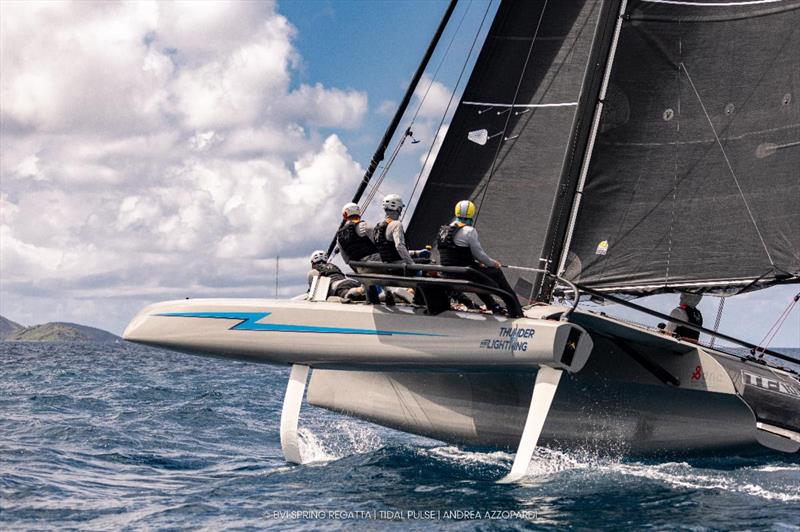 John Hele and his crew on the TF 10 Thunder and Lightning in Round Tortola Race - photo © Tidal Pulse Media / Andrea Azzopardo