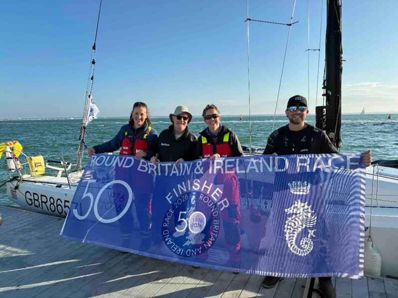 Rob Craigie's Sun Fast 3600 Bellino with RORC Commodore Deb Fish and Griffin graduates Nicole Hemeryck and Joe Griffiths - photo © RORC