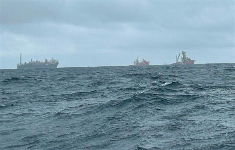 AJ Wanderlust currently 650nm from the finish - photo © AJ Wanderlust