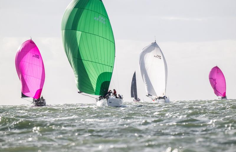 Solent Super Series Round 1 - RORC Griffin leading the fleet downwind - photo © Patrick Condy / PKC Media