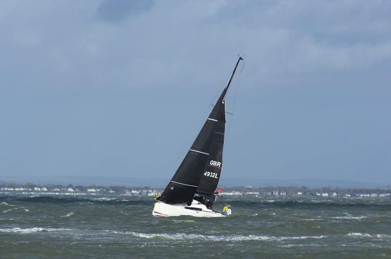 Beetle (Sun Fast 3200) finishing Race 2 with a deep reef - Solent Super Series round 2 at Yarmouth - photo © John Green
